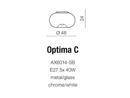 Kinkiet OPTIMA C chrom/ biel (AX 6014-5B | AZ0183)  Azzardo