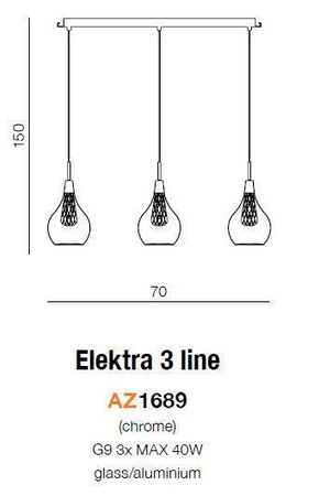 Lampa wisząca Elektra 3 line (AZ1689) Azzardo - żyrandol