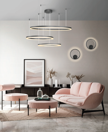 Lampa wisząca HALO PENDANT czarna 100+80+60 BK (AZ4707) - Azzardo