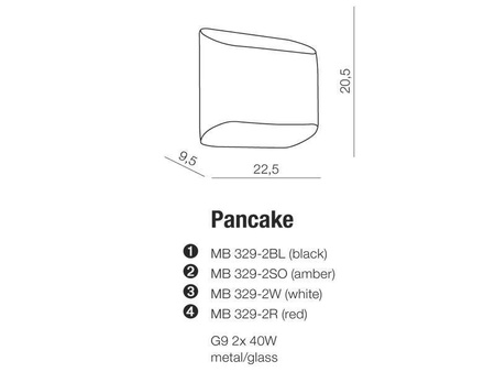 Kinkiet PANCAKE czarny (MB329-2BLACK | AZ0112) Azzardo