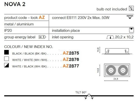Lampa wpuszczana NOVA 2 white (AZ2876) - AZZARDO