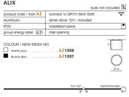 Plafon ALIX white (AZ1356 | GM4110-WH) - AZZARDO