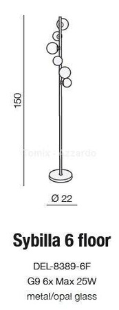 Lampa podłogowa Sybilla 6 (AZ2101 - Azzardo)