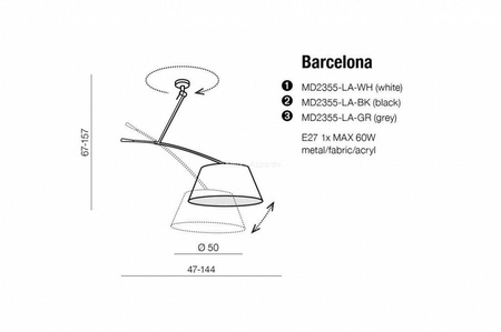 Barcelona lampbody stelaż (AZ2288) Azzardo