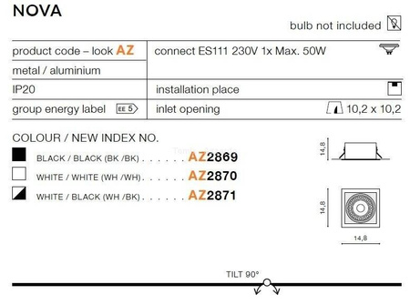 Lampa wpuszczana NOVA white (AZ2870) - AZZARDO