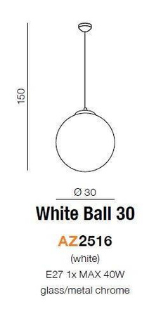 Lampa wisząca WHITE BALL 30 (AZ2516) - Azzardo