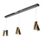 Lampa wisząca na listwie, z reflektorami JADE 6 PENDANT BKCH-GO (AZ6213) - Azzardo