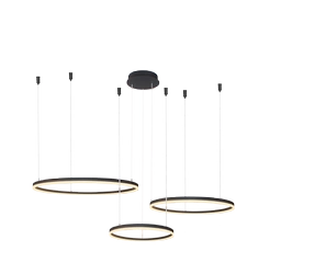 Żyrandol HALO PENDANT 100+80+60 CCT BK + REMOTE CONTROL (AZ4975) - Azzardo